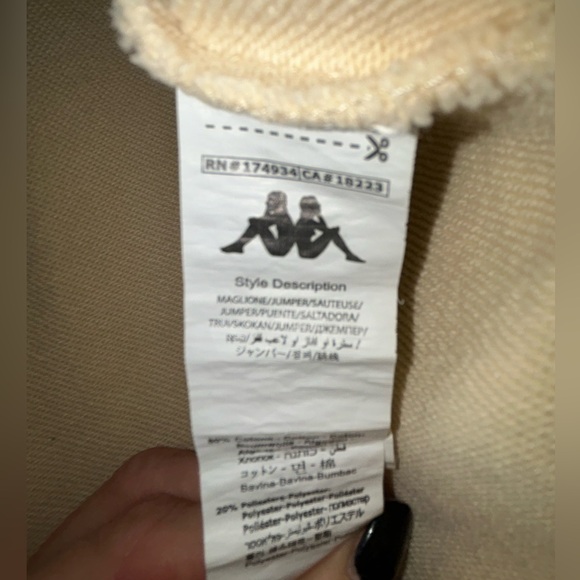 NWOT Kappa Beige Hoodie with Bold Orange Logo - Picture 8 of 8